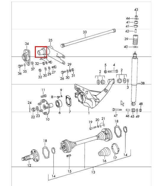Torsion Spring Plate Rubber Cap - Porsche 911 (65-76)